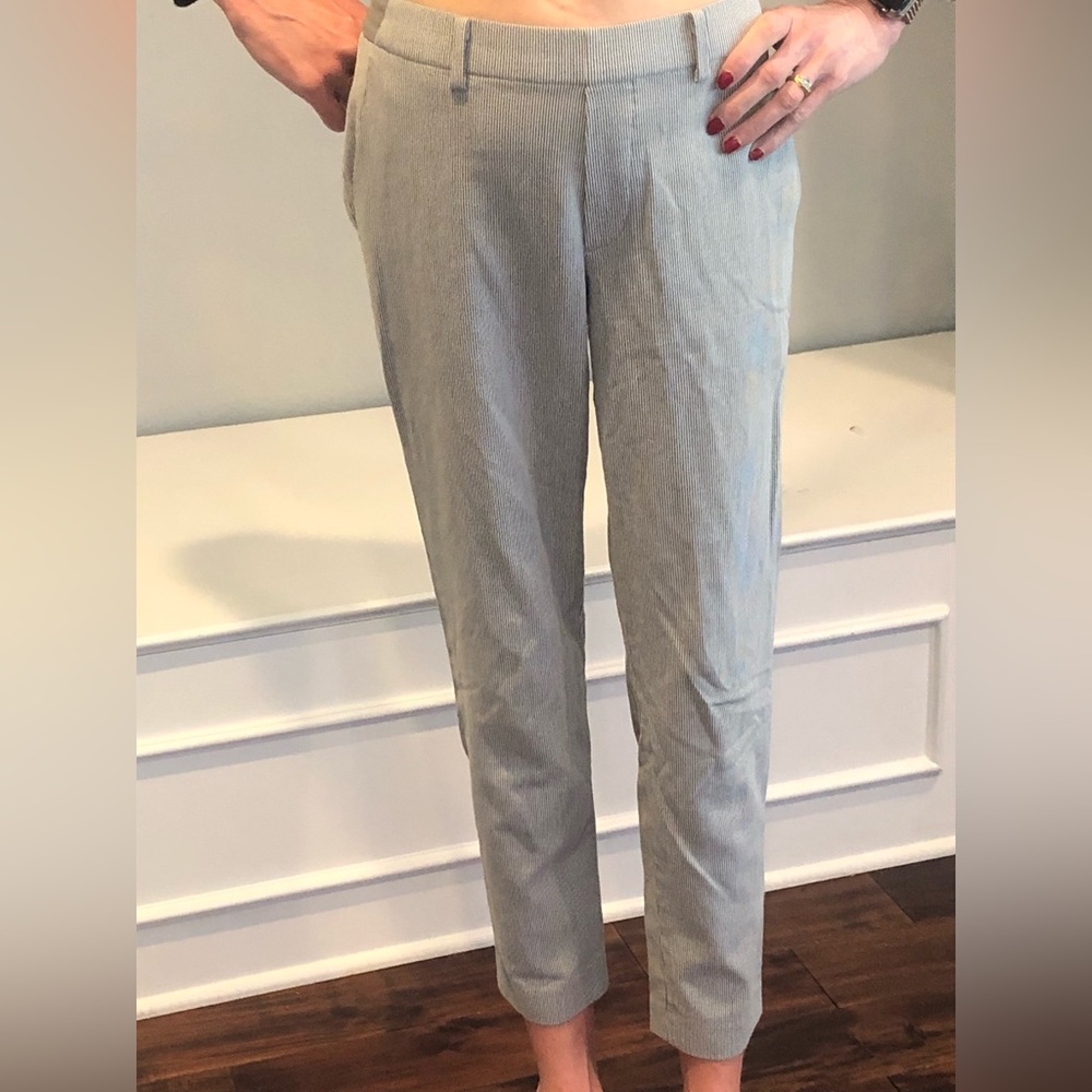 Uniqlo | thin striped straight pants with elastic waist - Picture 3 of 14